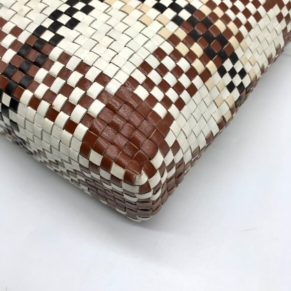 Salvatore Ferragamo Multicolor Woven Leather Gancini Shoulder Bag - Picture 7 of 12